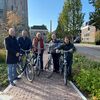 Marktkooplieden op de fiets